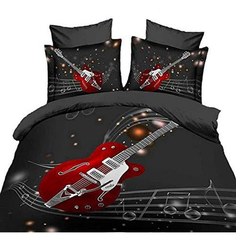 BBchose Guitar Queen Size Bedding Set with Reactive 3D Print 0