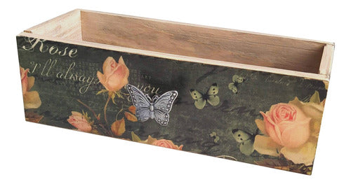 Cajón Multiuso Vintage Roses - Madera 30x12cms. 0