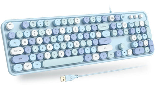 Atelus USB Wired Computer Keyboard - Retro Typewriter 0