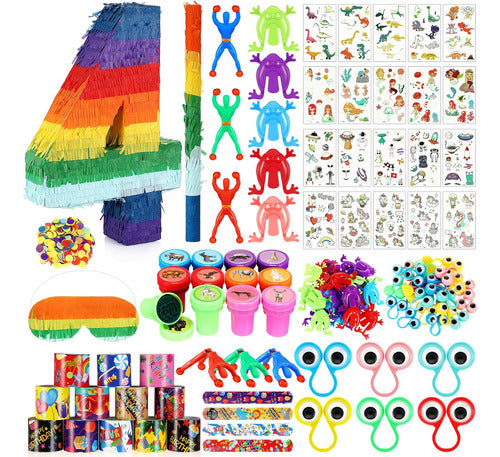 Lenwen Rainbow Piñata Set with 366 Meters Length, Multicolor 0