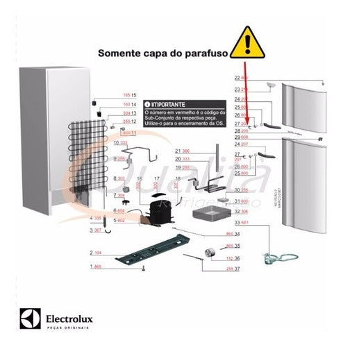 2 Capas Parafuso Puxador Geladeira Electrolux Re Dc Original 5