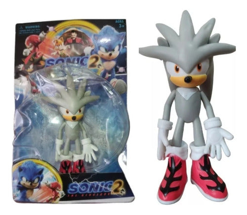 Muñeco Sonic Silver Articulado 13 Cm Aprox - Sonic X - Boom 0