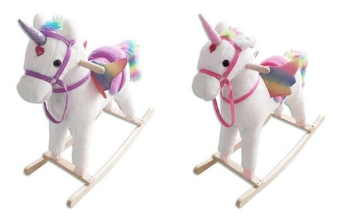 Todo lo que quiero hoy Unicornio Caballo Mecedor De Madera Blanco Con Rosado O Lila 0