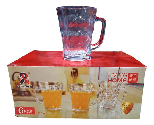 Set 6 Tazas Vidrio Café Té Bebidas 225ml En Casa Valente 1