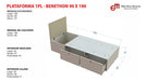 Mosconi Cama Con Cajones Box Base Somier 1 Plaza Max 190x90 Cm 2