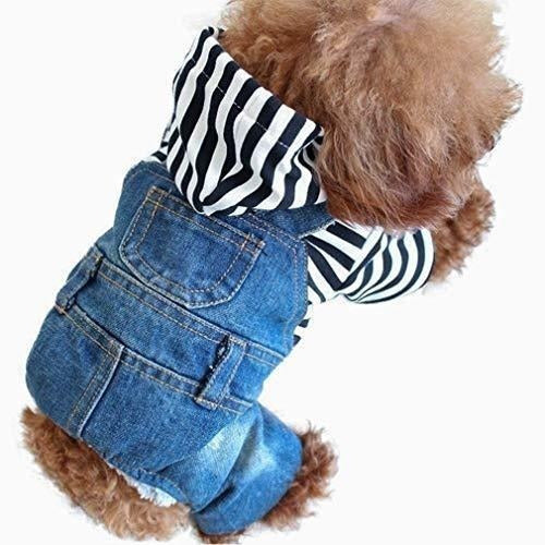 Ospet Dog Denim Hoodies Cachorro Chaqueta Pet Chaleco Traje 0