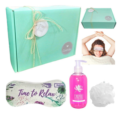 Spa Relaxation Gift Box with Rose Aroma - Set Kit for Ultimate Relaxation - Set Kit Caja Regalo Spa Box Zen Rosas Aroma Relax N30 Relax