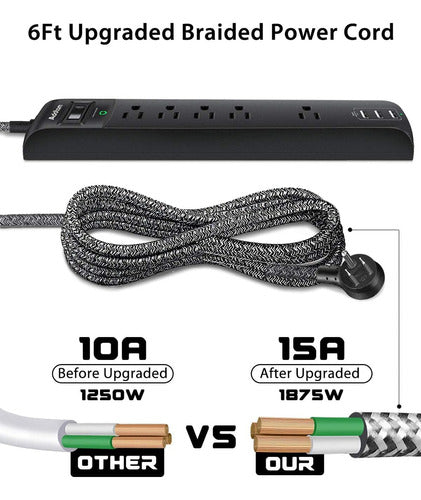 Pacote Com 2 Protetores Contra Sobretensão Power Strip - 5 S 6