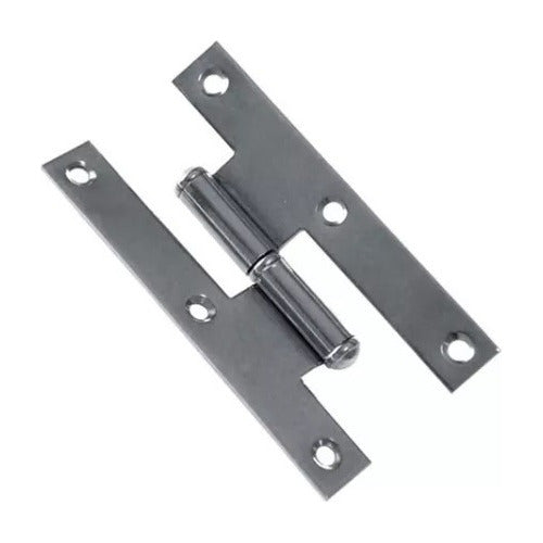 Cima Bisagra Pomela Izquierda 95mm X 55 Hierro Zinc Puerta Madera 0