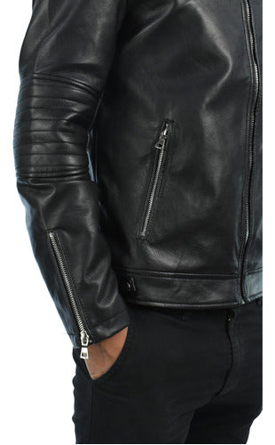 YD Eco Leather Short Jacket for Men Motorcycle Rider 59391 4