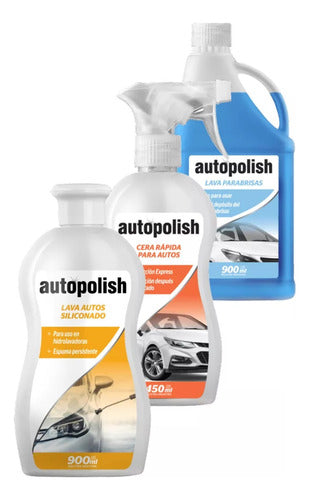 Autopolish Hydro Wash Kit Express 3 Products Shampoo Windshield Wax 0