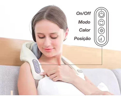 Aparelho Massagem Pescoço Terapêutica Com Usb Recarregável 2