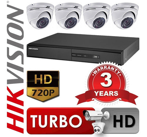 Hikvision 4CH 7204HGHI Security DVR Kit + 4 Cameras - Martinez 0