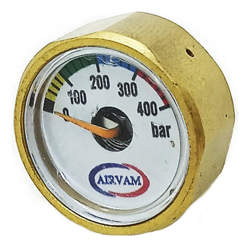 Airvam Manómetro Mini 300 Bar Foster Rifle PCP W 1/8 Hexag. 24 Mm 1