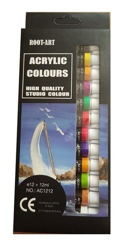 Root Art Acrylic Paint Set 12 Colors for Canvas - Piki.uy 0