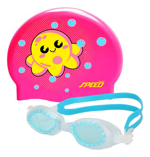 Origami Kids Swimming Kit: Goggles and Speed Printed Cap 100
