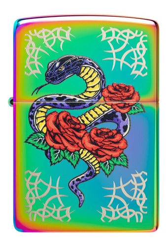 Zippo Genuine Lighter Model 48395 Rose Snake Design Warranty 4