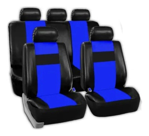 Blue Seat Cover for Logan with Built-In Headrests 0