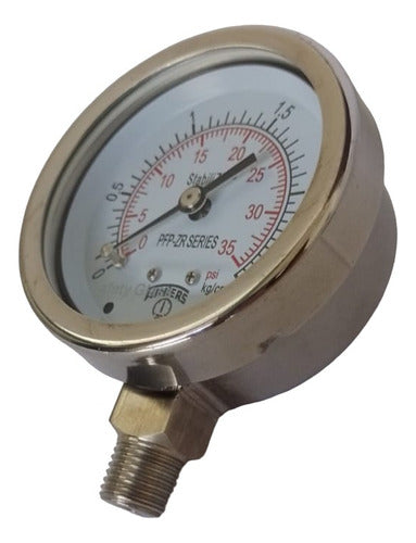 Winters Manometer 2.5 Kg/cm2. 2.5puLG. Cl 1% Full Inox. 1