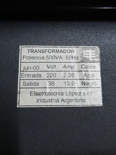 Transformer 220V/36V 500VA 2