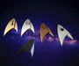 Federacion Set of 5 Metal Badges Travel to the Stars Discovery 1