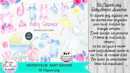 Cliparts Imagenes Png Baby Shower Acuarela 1