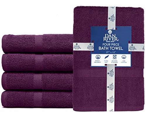 Dan River 100% Cotton Bath Towel Set, Pack of 4 1