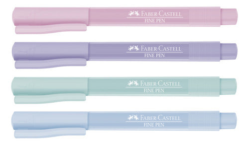 Caneta Coloridas Fine Pen 0.4mm 4 Cores Faber Castell 0