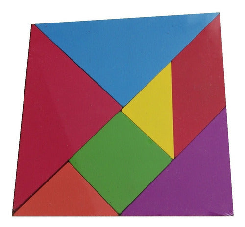 Cubeta Rompecabezas Madera 7 Piezas Color Juguete Tangram Souvenir 4