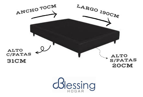 Blessing Rustic Fabric Base Sommier 70x190cm Reinforced 1