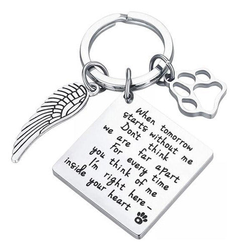 4 Cão Gato Pet Memorial Gifts Keychain, Memorial Keyring 0