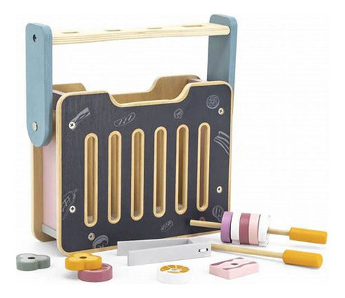 PolarB Complete Wooden Grill Toy for Kids 2