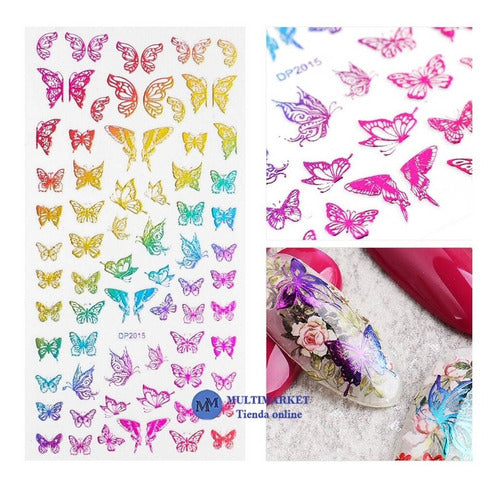 Self-Adhesive Nail Stickers - Butterflies - Nail Art 133