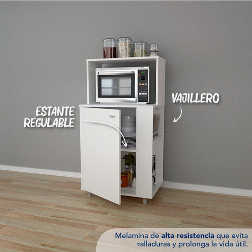 Mueble Porta Microondas Horno Vajillero Organizador Ce Kp60 2