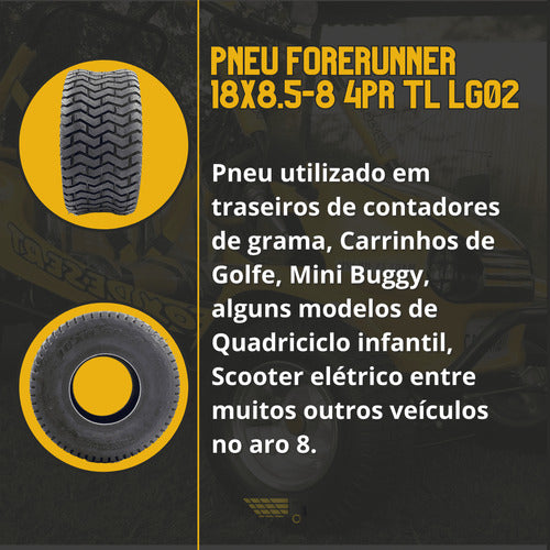 Gramado Impecável: Pneu Cortador 18x8.5-8 1