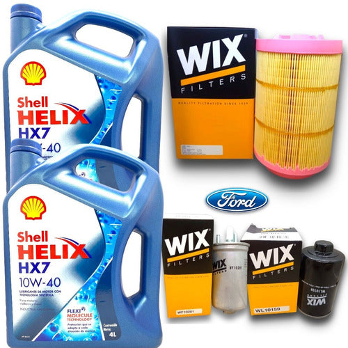 Shell Kit 8L Oil 10W40 and Filters for Ford Ranger 3.0 2008 to 2011 0