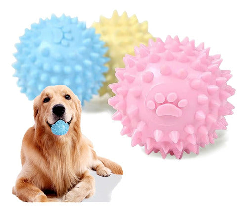 Eilin 3 Packs Spiky Balls Dog Toys Indestructible Pet Toys A 0