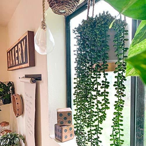 Cewor 4pcs Artificial Succulents Hanging Plants Fake String 1