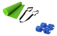 KRV Yoga Mat + 2 PVC Weights Pilates Fitness Rollable 5