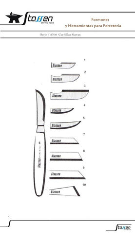 Stassen Set X 10 Swedish Blades Series 2700 Wooden Steel 1