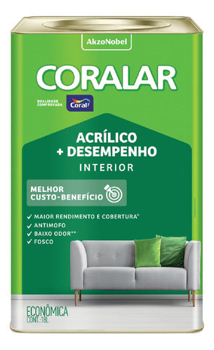 Tinta Coralar Acrílica Branco Gelo 18 Litros Coral 0