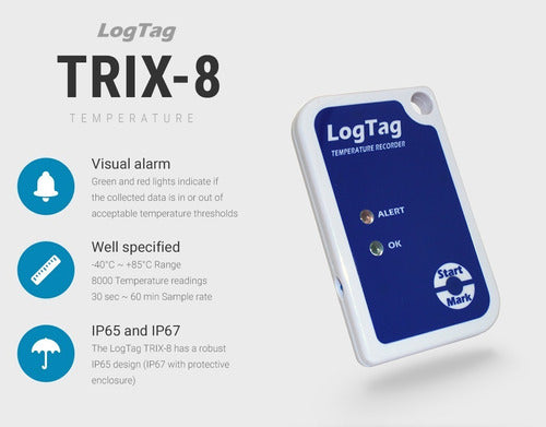 LogTag Datalogger Trix-8 - Temperature Range -40°C to 85°C 1