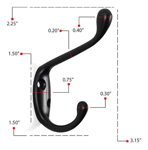 Brightmaison Paquete De 6 Ganchos De Abrigo Duales De 3.5 Pu 4