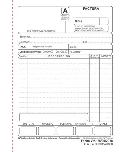 2 Talonarios Factura  A - M - B - R - X - Imprenta - Afip 4