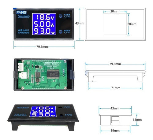 TecnoliveUSA Voltimetro Amperimetro Watimetro Digital 12v 5a Cc 4