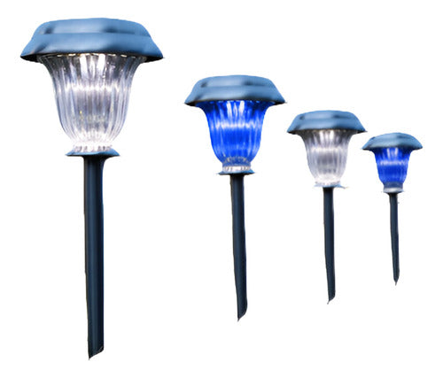 8 X De Acero Inoxidable Jardín Al Aire Libre Led Solar Paisa 0