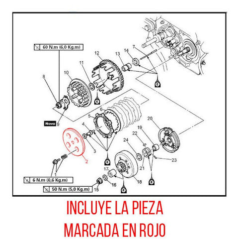 Plato Presion Canasta Embrague Yamaha Crypton 105 3