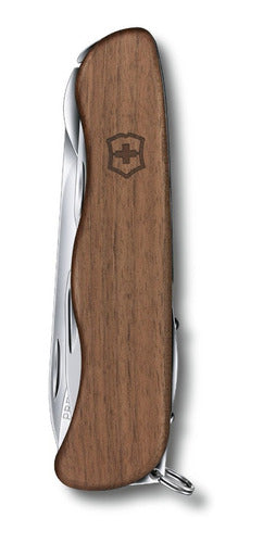 Victorinox Forester Wood Walnut 10 Uses Pocket Knife + Leather Case 5