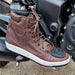 Brown Leather City Rider Motorcycle Boots Sneakers Protectors 8