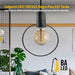 Pendant LED Lamp Black Geo Circle E27 + Dimmable Filament Globe G80 5